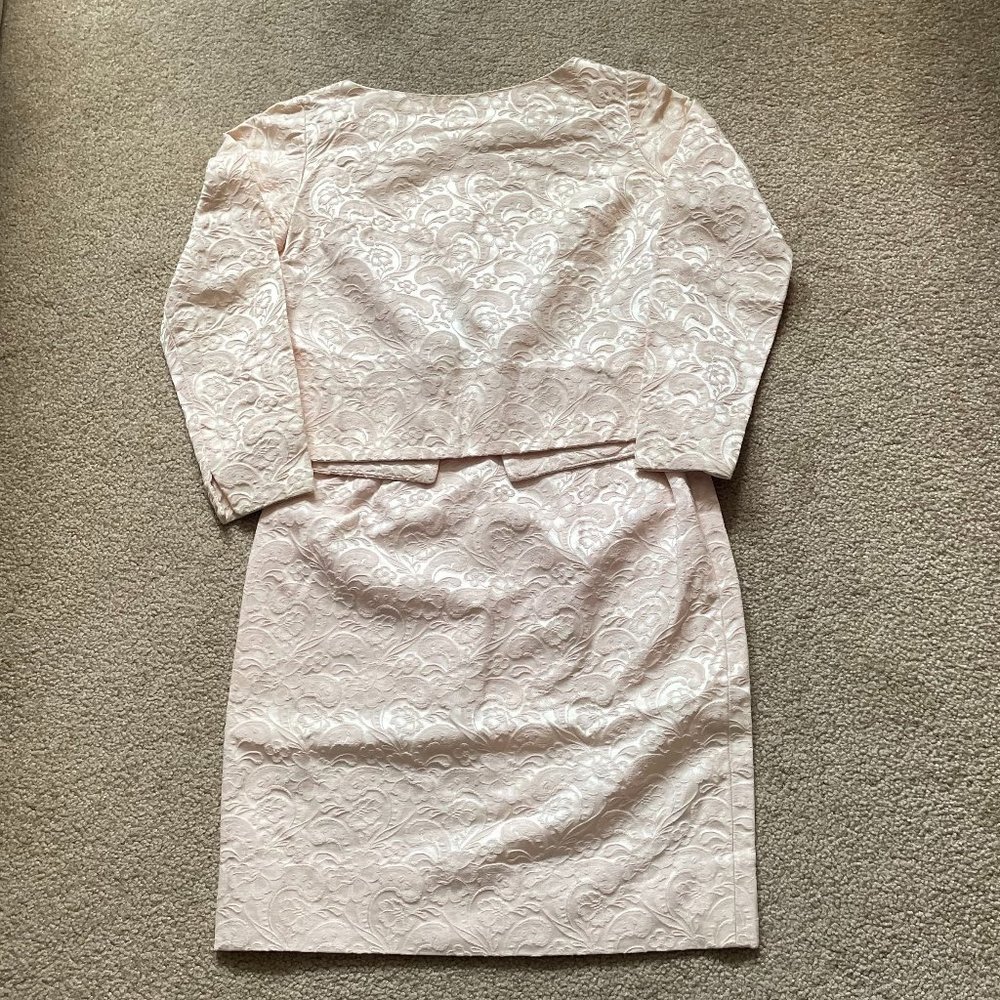 A La Mode Vintage Blush Pink Embroidered Jacket Skirt Set Petite XS